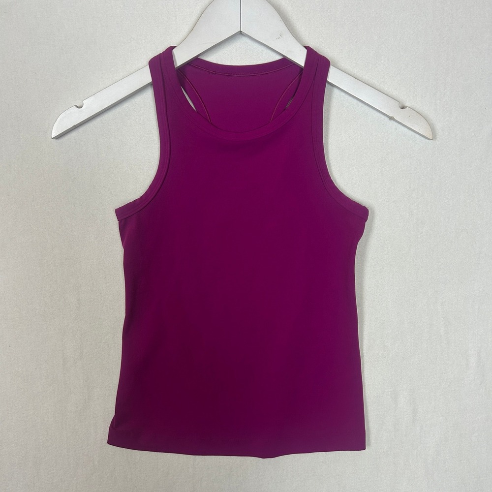 Lululemon Ebb to Street Tank Top Magenta Purple High Neck Racerback Size 4